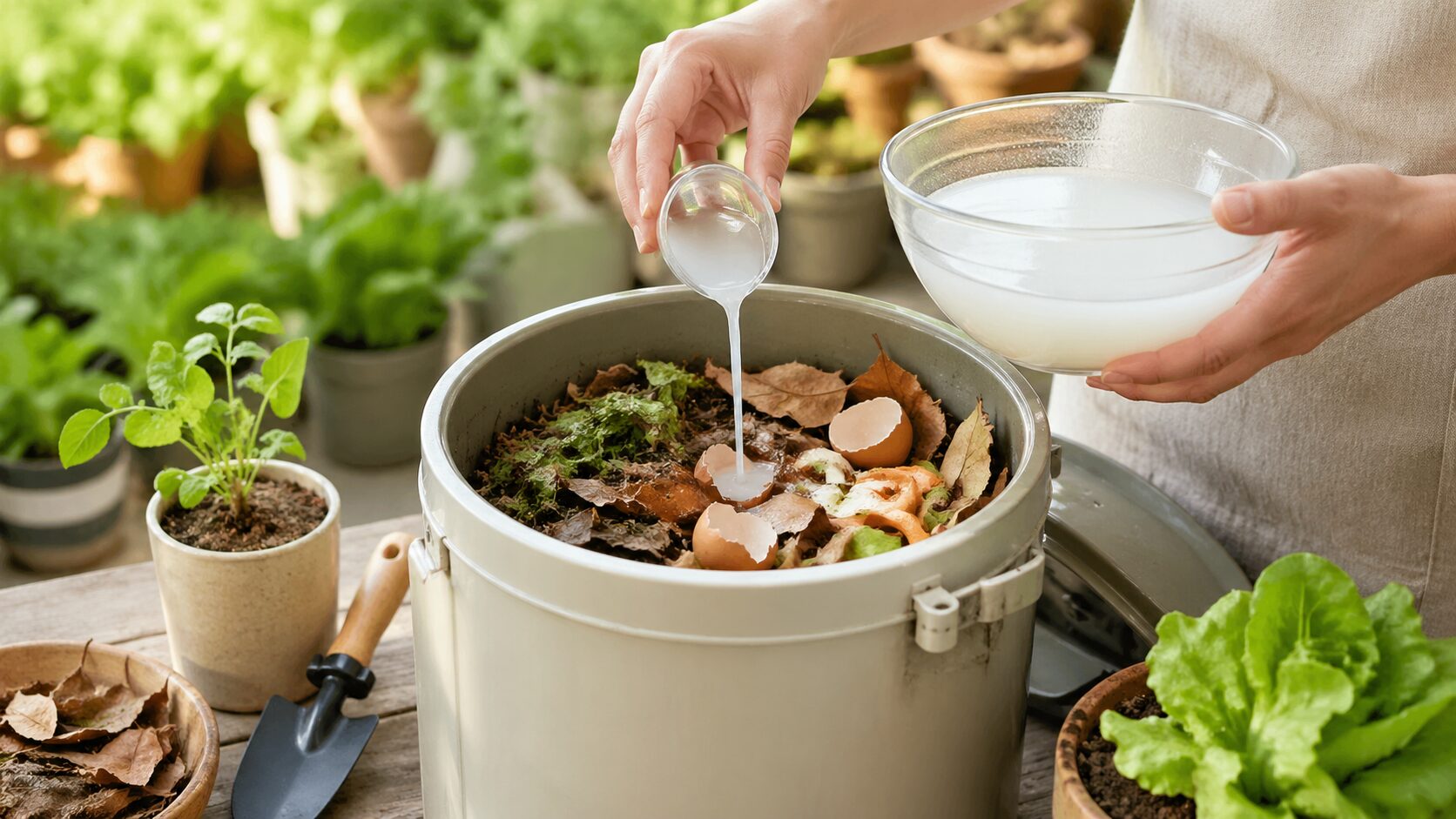 米のとぎ汁肥料の作り方はコンポストに少量ずつ使うのが基本｜発酵の進め方と失敗しない使い方